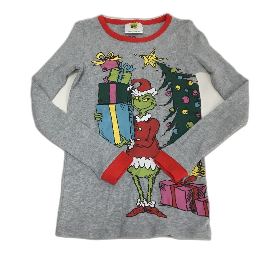 Cotton On Kids The Grinch Grey Red Longsleeve Pyjama Set Boys Size 10 NEW