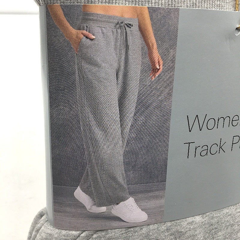 Crane Performance Mid Grey Straight Leg Cotton Blend Track Pants Ladies L NEW