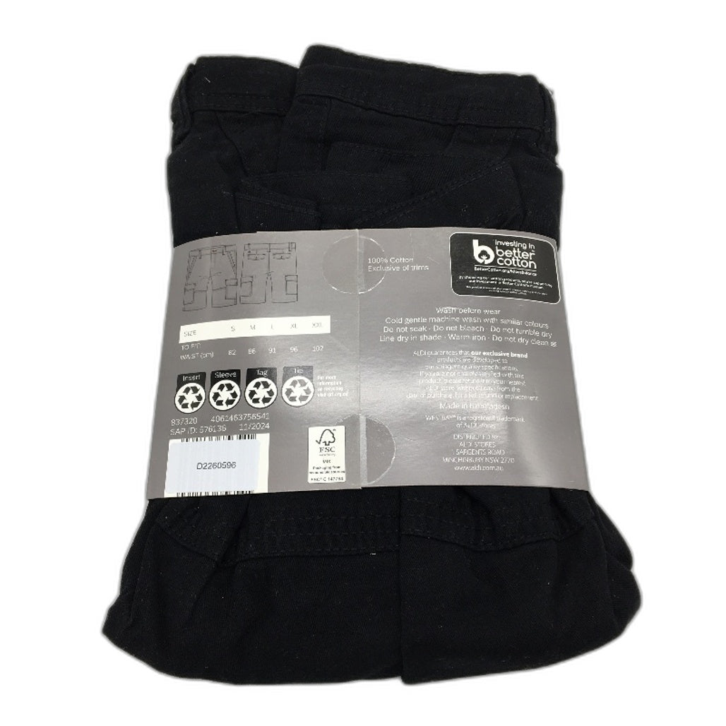 Westbay Black Classic Cotton Cargo Button Zip-Up Shorts Mens Size Large NEW