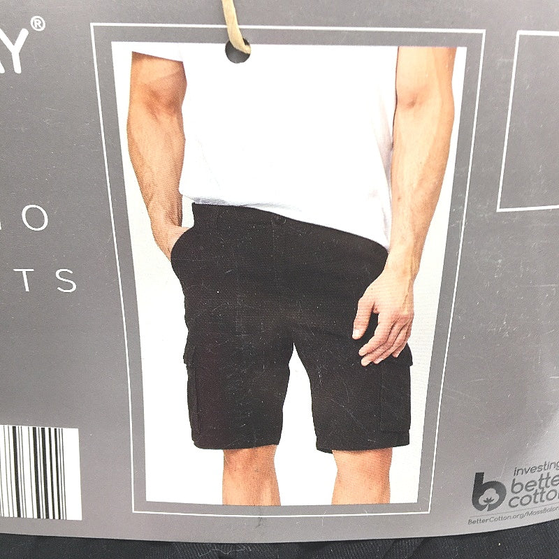 Westbay Black Classic Cotton Cargo Button Zip-Up Shorts Mens Size Large NEW