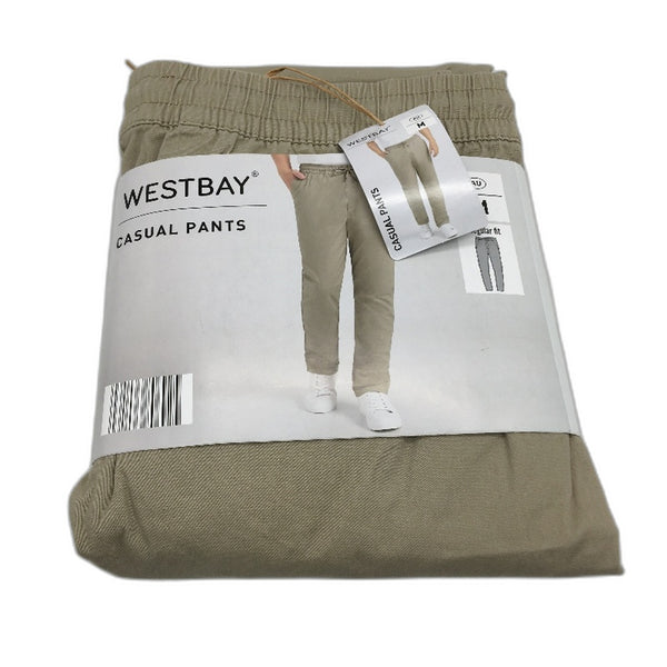 Westbay Khaki Regular Fit Elastic Waist Casual Pants Mens Size Medium NEW