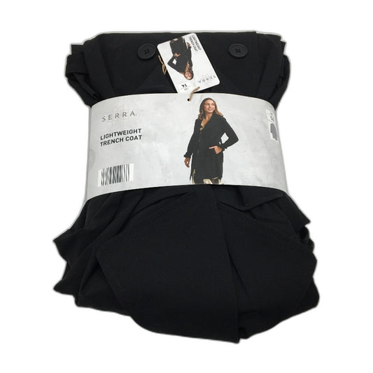 Serra Black Lightweight Button Up & Belted Trench Coat Ladies Size 14 NEW
