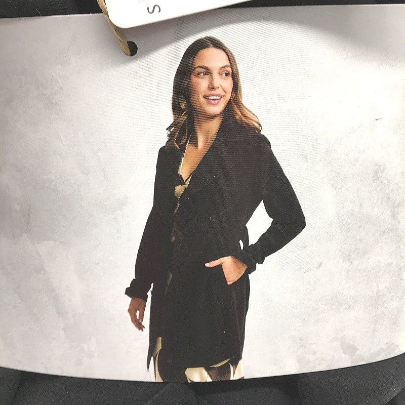 Serra Black Lightweight Button Up & Belted Trench Coat Ladies Size 14 NEW