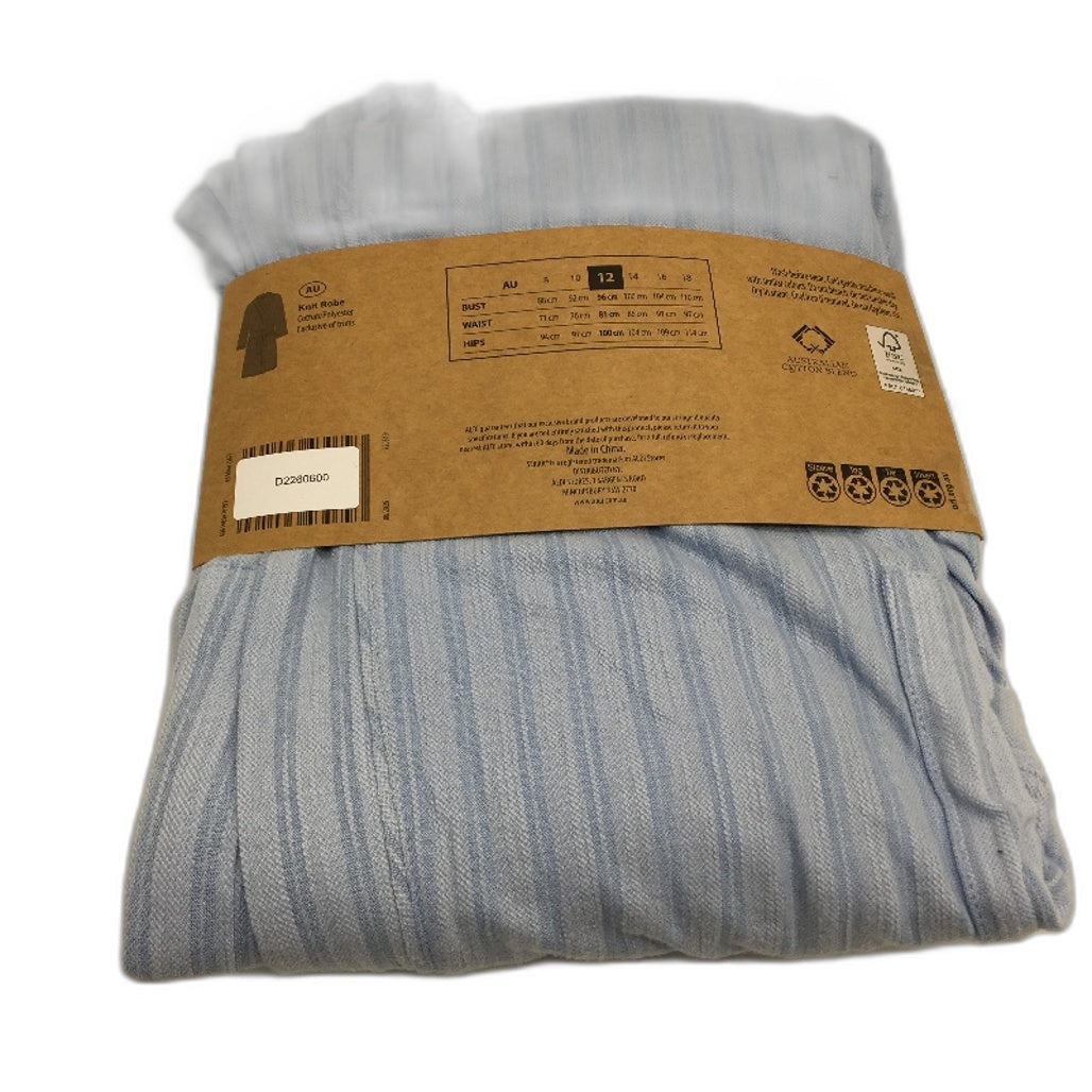 Serra Lightweight Australian Cotton Blend Blue Knit Robe Ladies Size 12 NEW