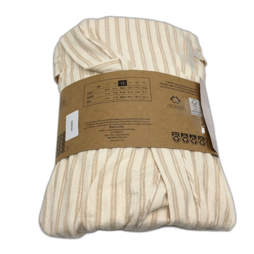 Serra Lightweight Australian Cotton Blend Cream Knit Robe Ladies Size 12 NEW