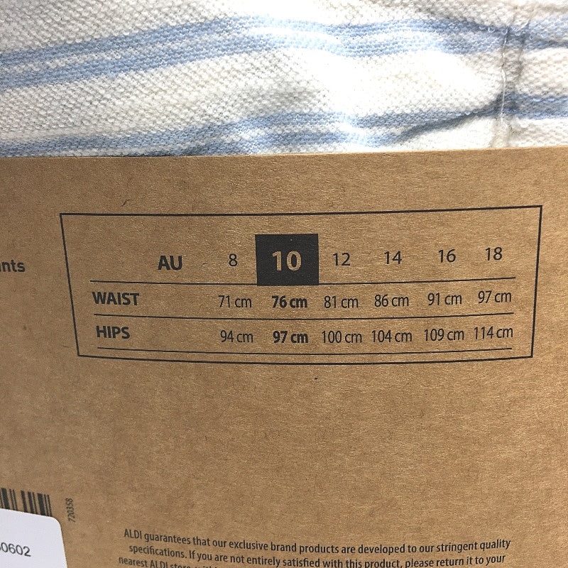 Serra Lightweight Australian Cotton Blend Blue Stripe Pants Ladies Size 10 NEW