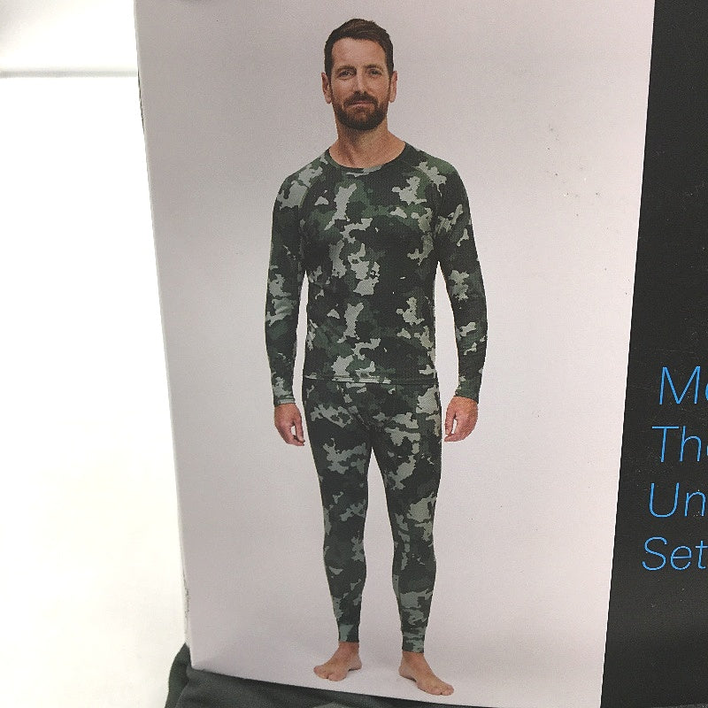 Crane Snow Extreme Green Camo Long Sleeve Thermal Underwear Set Mens Size L NEW