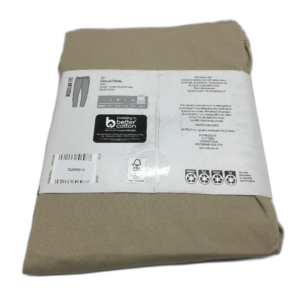 Westbay Khaki Regular Fit Elastic Waist Casual Pants Mens Size XXL NEW