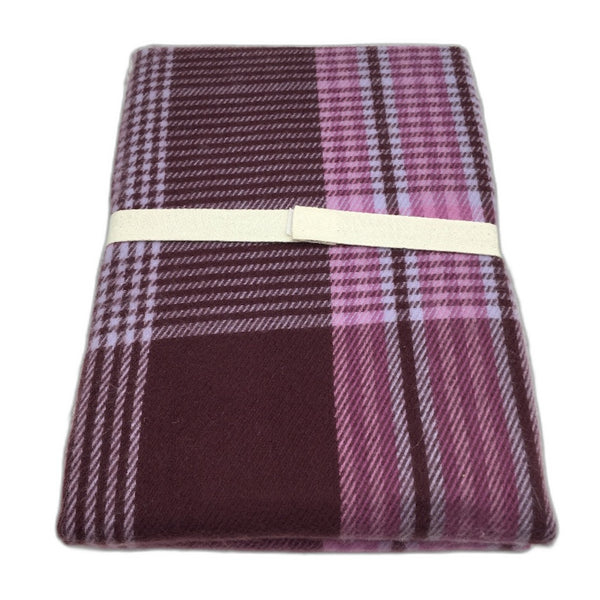 Kirkton House Burgundy Purple Fringed Super Soft Throw Blanket NEW