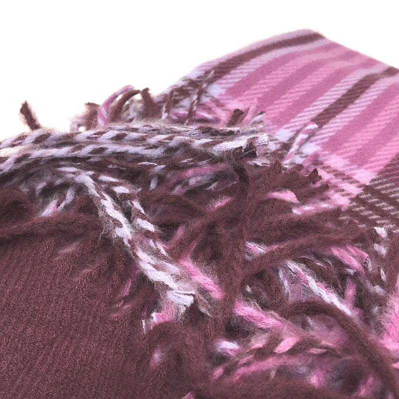 Kirkton House Burgundy Purple Fringed Super Soft Throw Blanket NEW