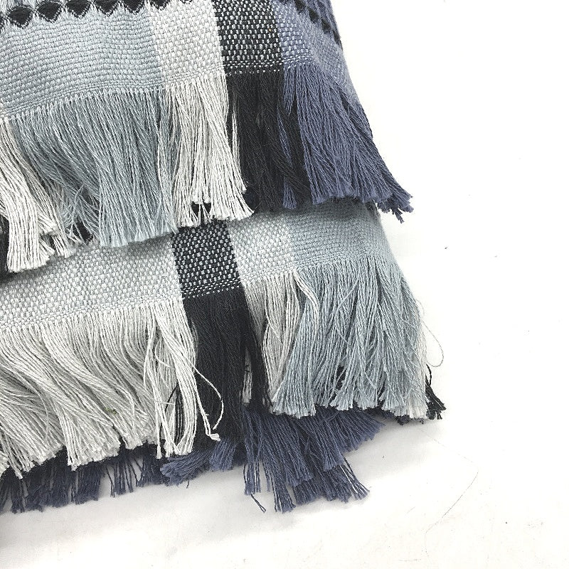 Kirkton House Australian Cotton Blue Check Waffle Blanket 1.8m x 2.3m NEW