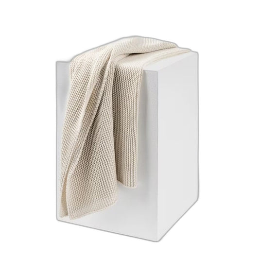 Set of 2 Ivory White Chunky Knit Textured Weave Throw Blankets 1.27x1.52m NEW