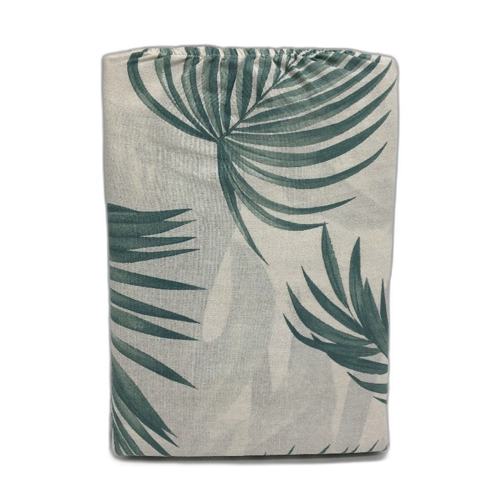 Bryony Easy Care Palm Leaf Reversible Cotton Rich Quilt Cover Set QUEEN NEW