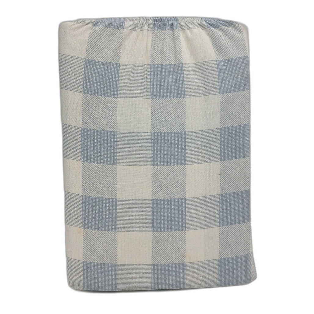 Blake Easy Care Blue Check Reversible Cotton Rich Quilt Cover Set QUEEN NEW