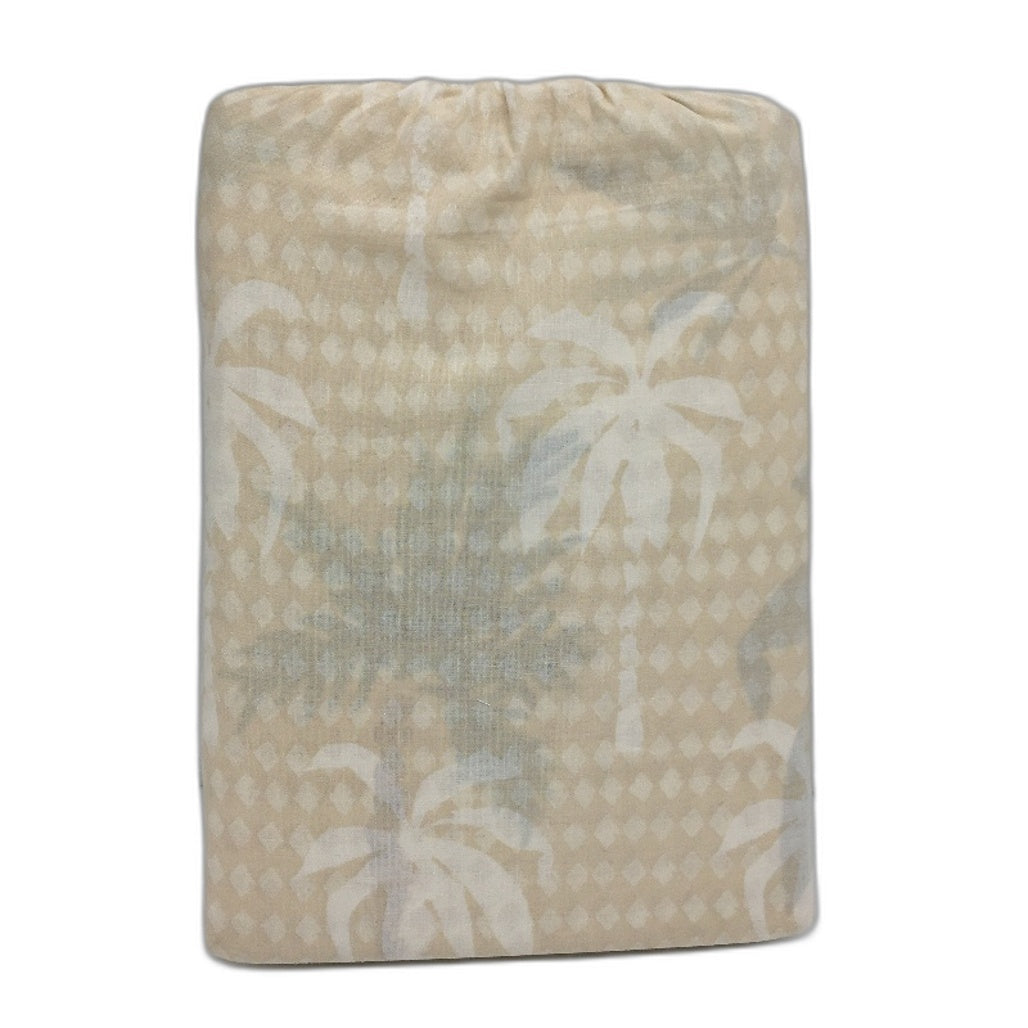 Hailey Easy Care Palm Tree Reversible Cotton Rich Quilt Cover Set QUEEN NEW