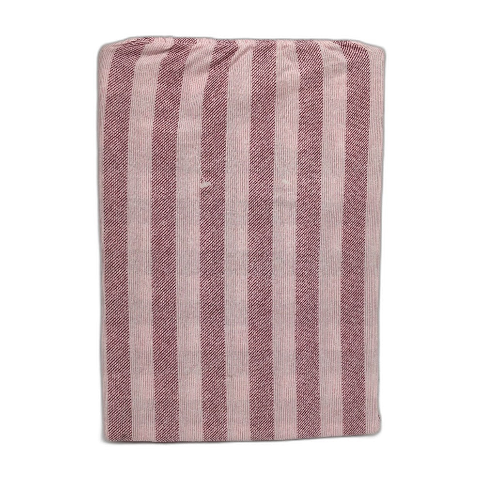 Easy Care Gingham Striped Pink Reversible Cotton Rich Quilt Cover Set QUEEN NEW