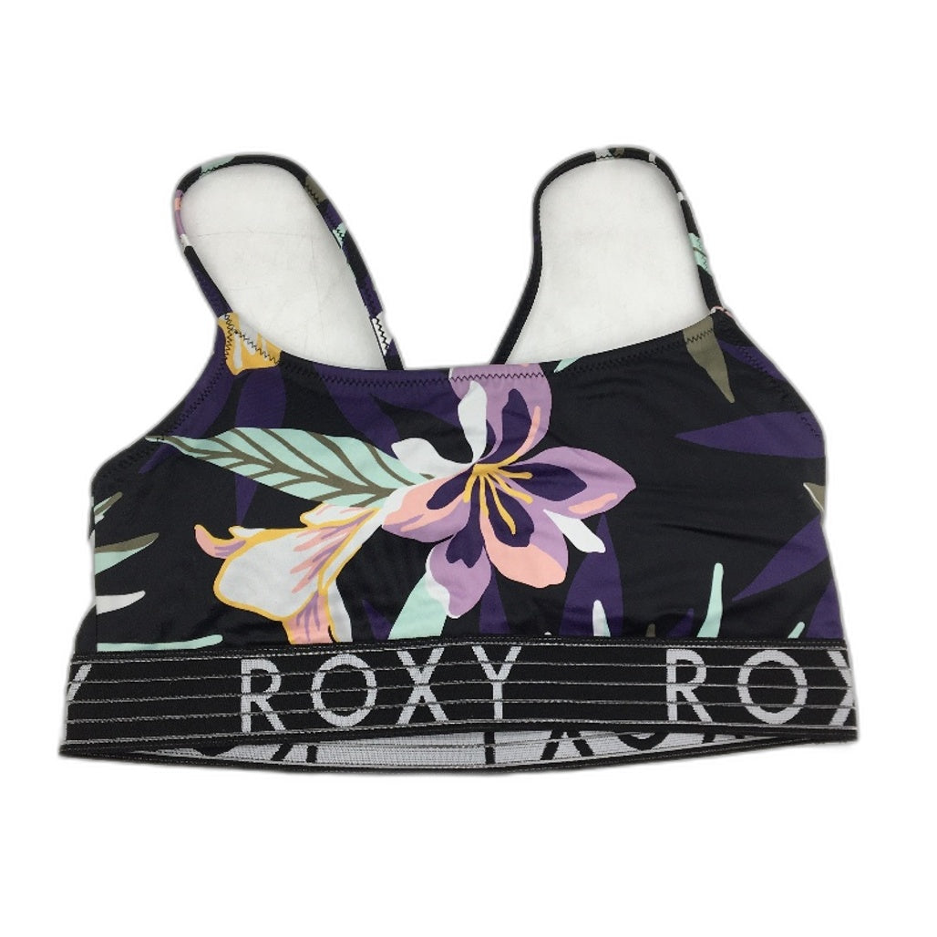 Roxy Floral Patterned Multicoloured Swim Sports Top Ladies Size Small