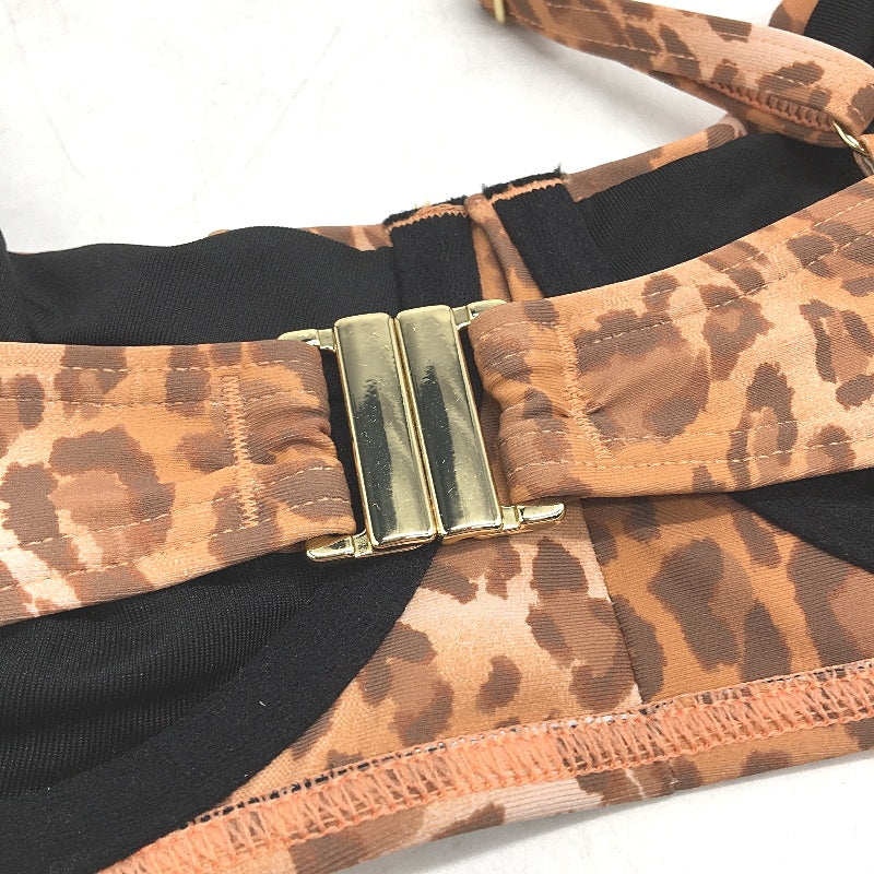 Myer Orange Leopard Print Underwire Bikini Top Ladies Size 10