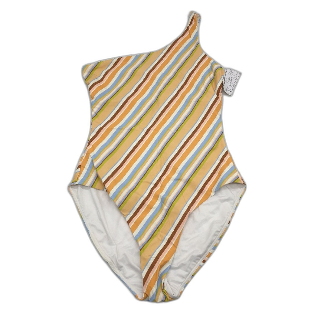 Myer Multicoloured Striped One-Shoulder One Piece Swimsuit Ladies Size 10