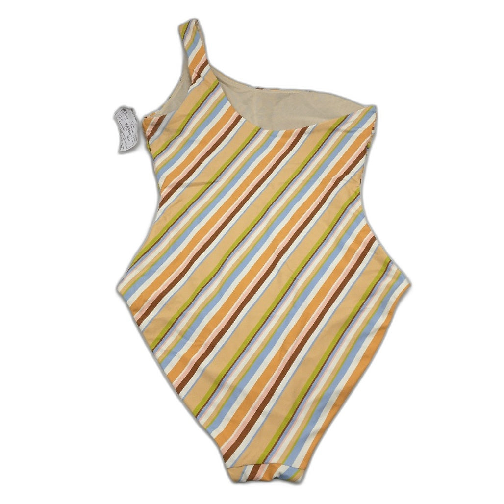 Myer Multicoloured Striped Padded One-Shoulder One Piece Swimsuit Ladies Size 10