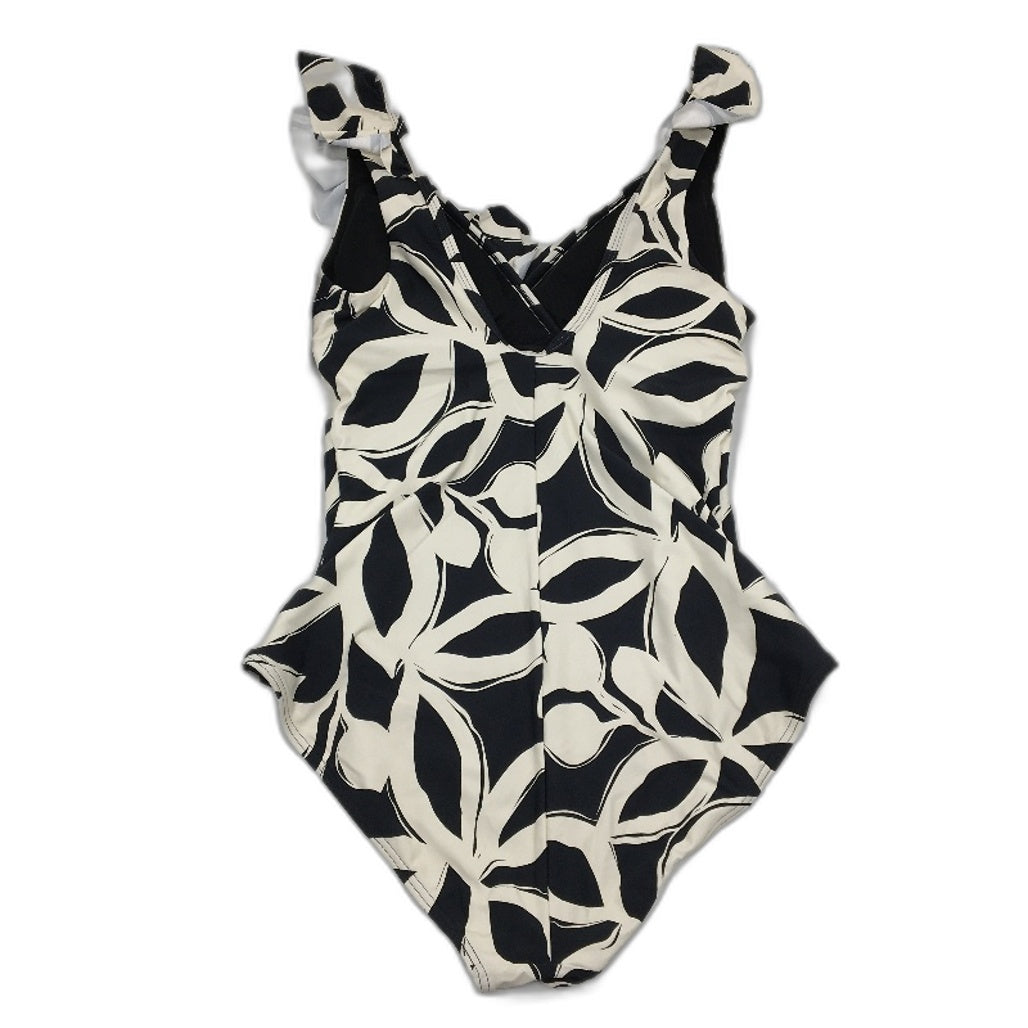 Myer Black & White Patterned Ruffle Padded Swimsuit One-Piece Ladies Size 10