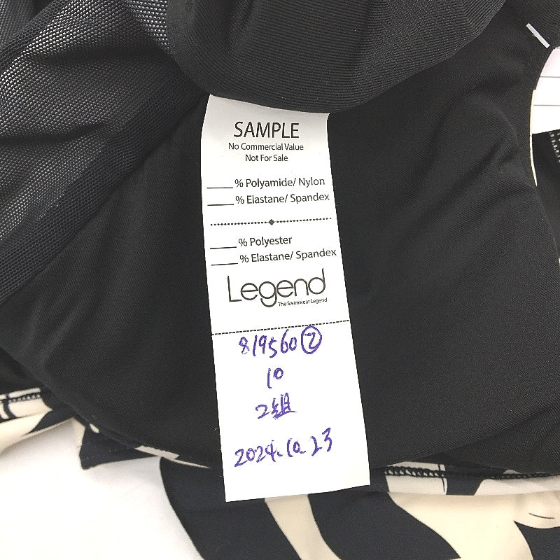 Myer Black & White Patterned Ruffle Padded Swimsuit One-Piece Ladies Size 10