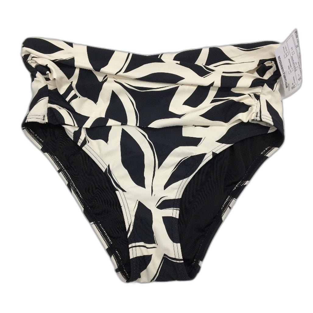 Myer Black & White Patterned Cross Front Brief Bikini Bottom Ladies Size 10