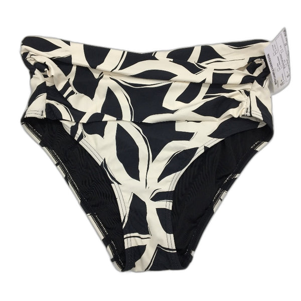 Myer Black & White Patterned Cross Front Brief Bikini Bottom Ladies Size 10