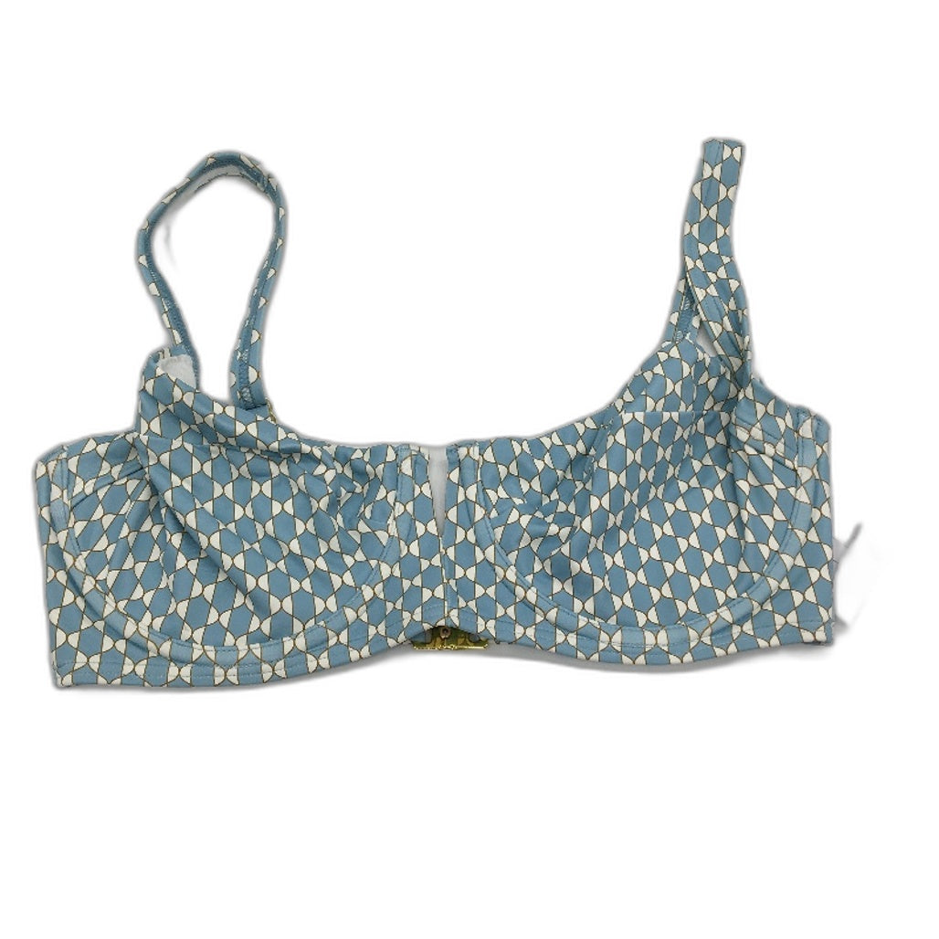Myer Blue & White Patterned Underwire Bather Bikini Top Ladies Size 10