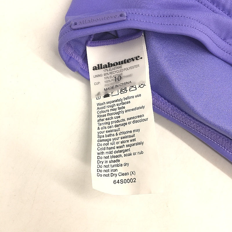AllAboutEve Purple Detachable Straps Bandeau Bikini Top Ladies Size 10