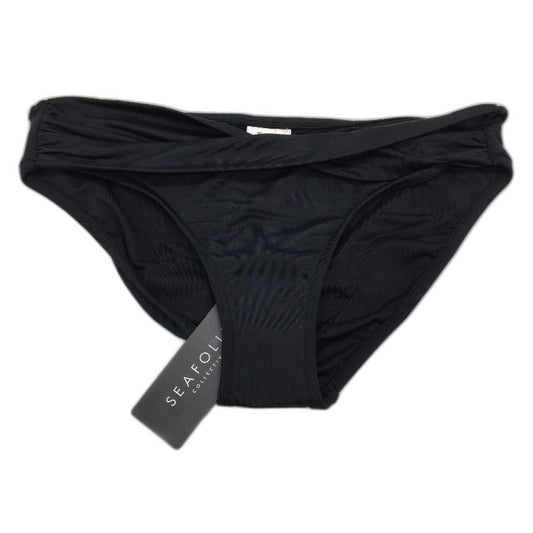 Seafolly Black Cross Front Smooth Brief Bikini Swim Bottoms Ladies Size 10