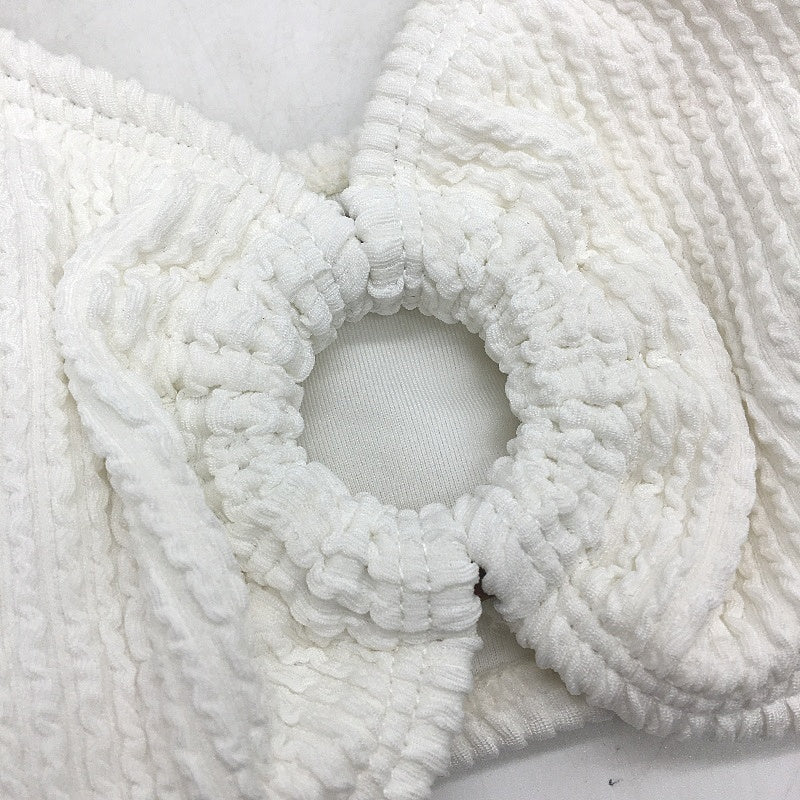 Myer White Textured 2-Piece Padded Swim Set Bikini Top & Bottom Ladies Size 10