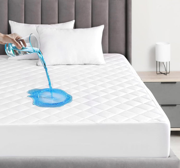 Jomwen Quilted Waterproof Mattress Protector Fitted Bed Cover QUEEN 152x203cm
