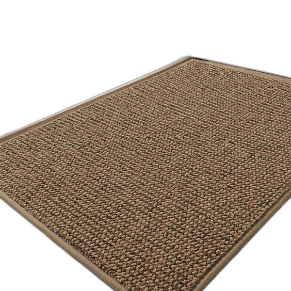 Dexi Front Door Mat Indoor Rug Textured Non-Slip Brown Entry Rug 60cm x 90cm