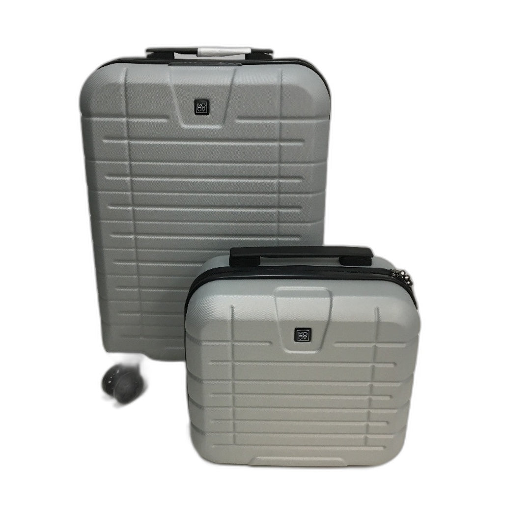 2 Pcs Matte Grey Hardshell Suitcase & Carry On Case Travel Luggage Set TSA Lock