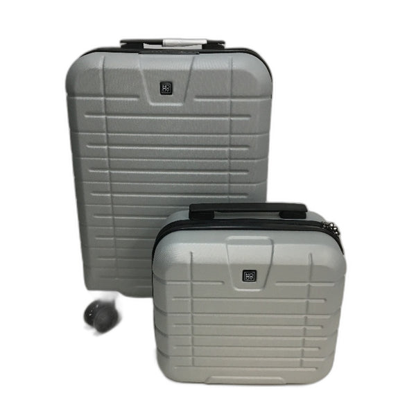2 Pcs Matte Grey Hardshell Suitcase & Carry On Case Travel Luggage Set TSA Lock