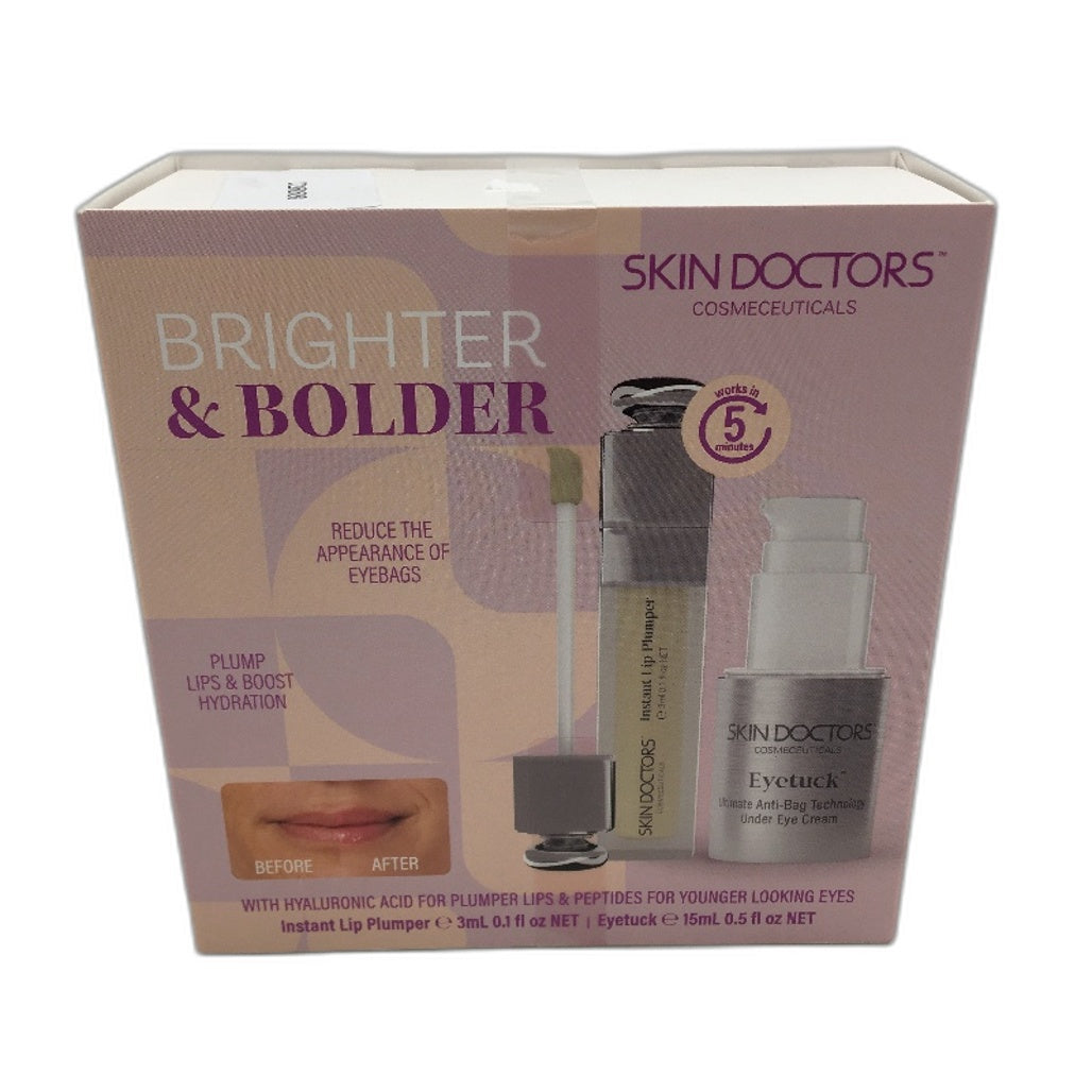 Skin Doctors 2 Pack Brighter & Bolder Gift Set Lip Plumper & Eye Tuck Cosmetics