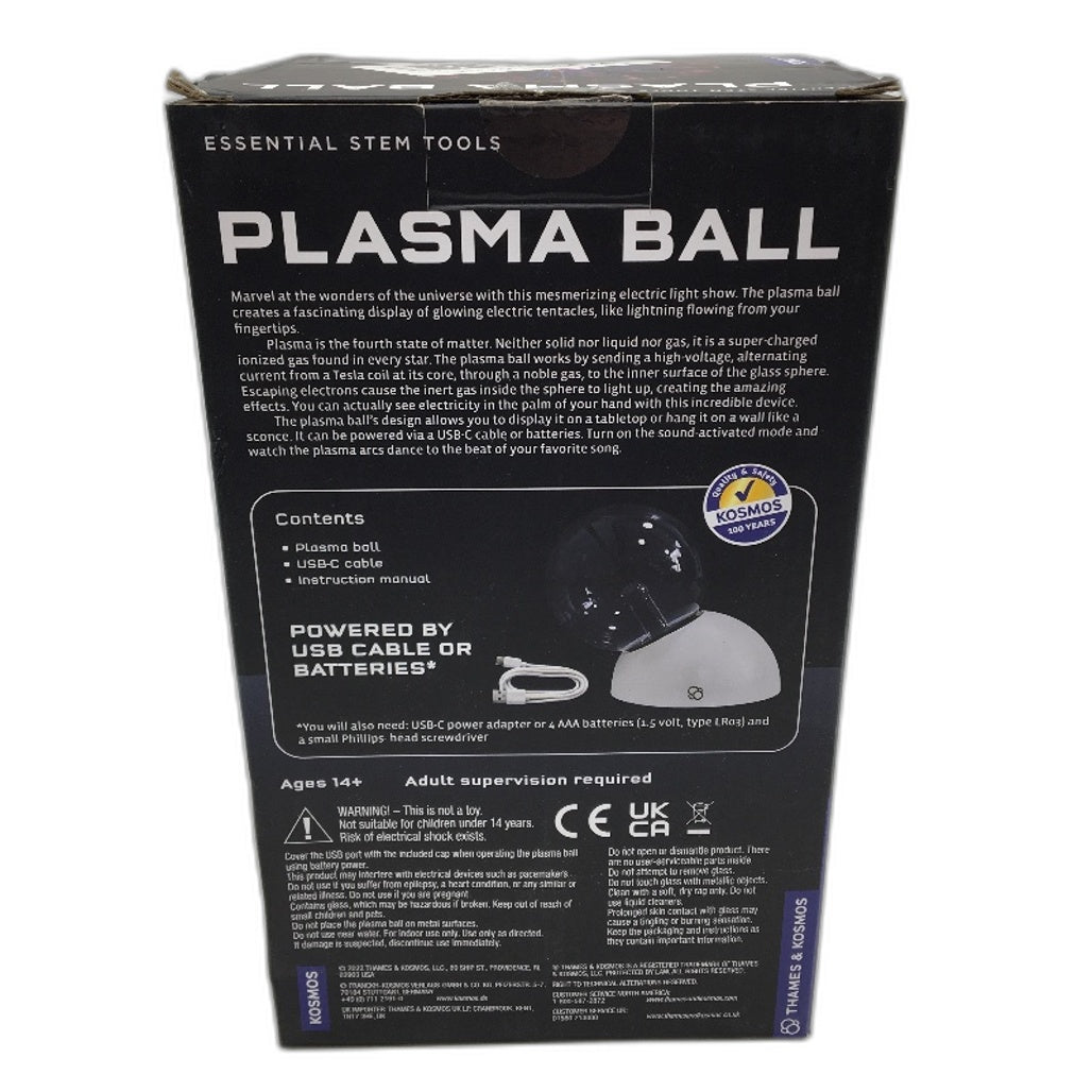 Thames & Kosmos Plasma Ball Essential STEM Tool Classic Science Device Glass