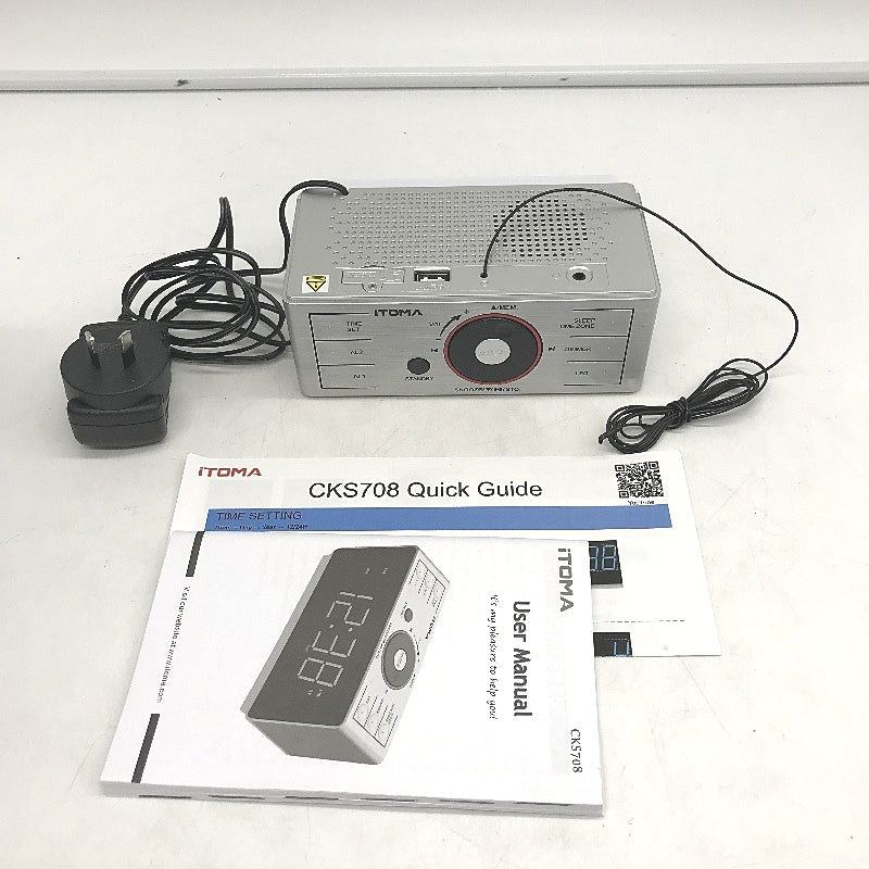 iToma Alarm Clock Radio With Bluetooth FM Radio Large LED Display USB Charging