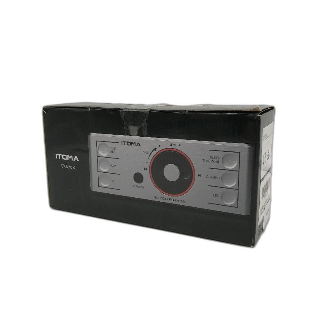 iToma Alarm Clock Radio With Bluetooth FM Radio Large LED Display USB Charging