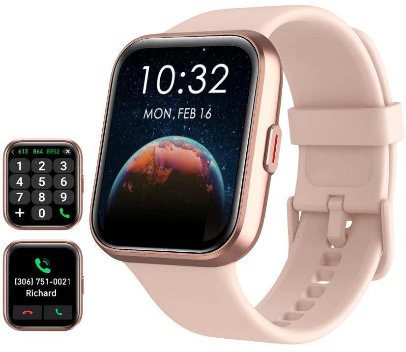 Tensky Smart Watch Rose Gold Multifunctional Wristwatch 1.8" Touch Screen