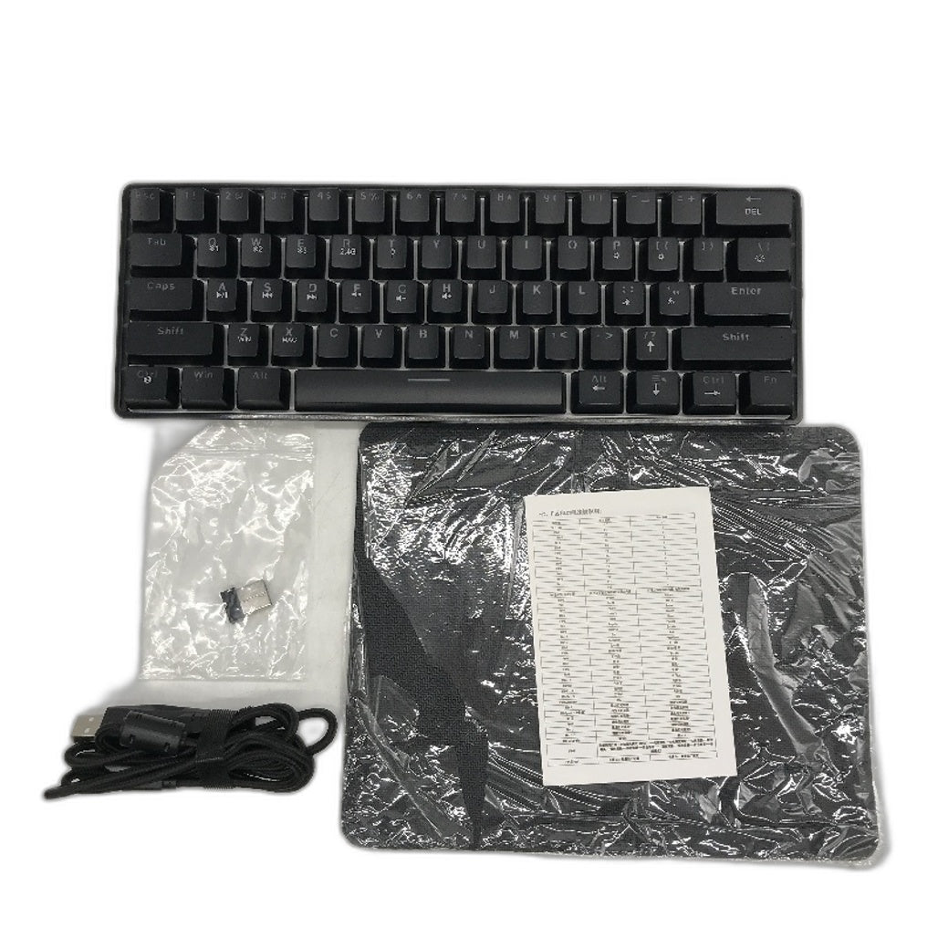 Wireless Gaming Keyboard 60% Mechanical Compact Game Keyboard Black RGB Lights
