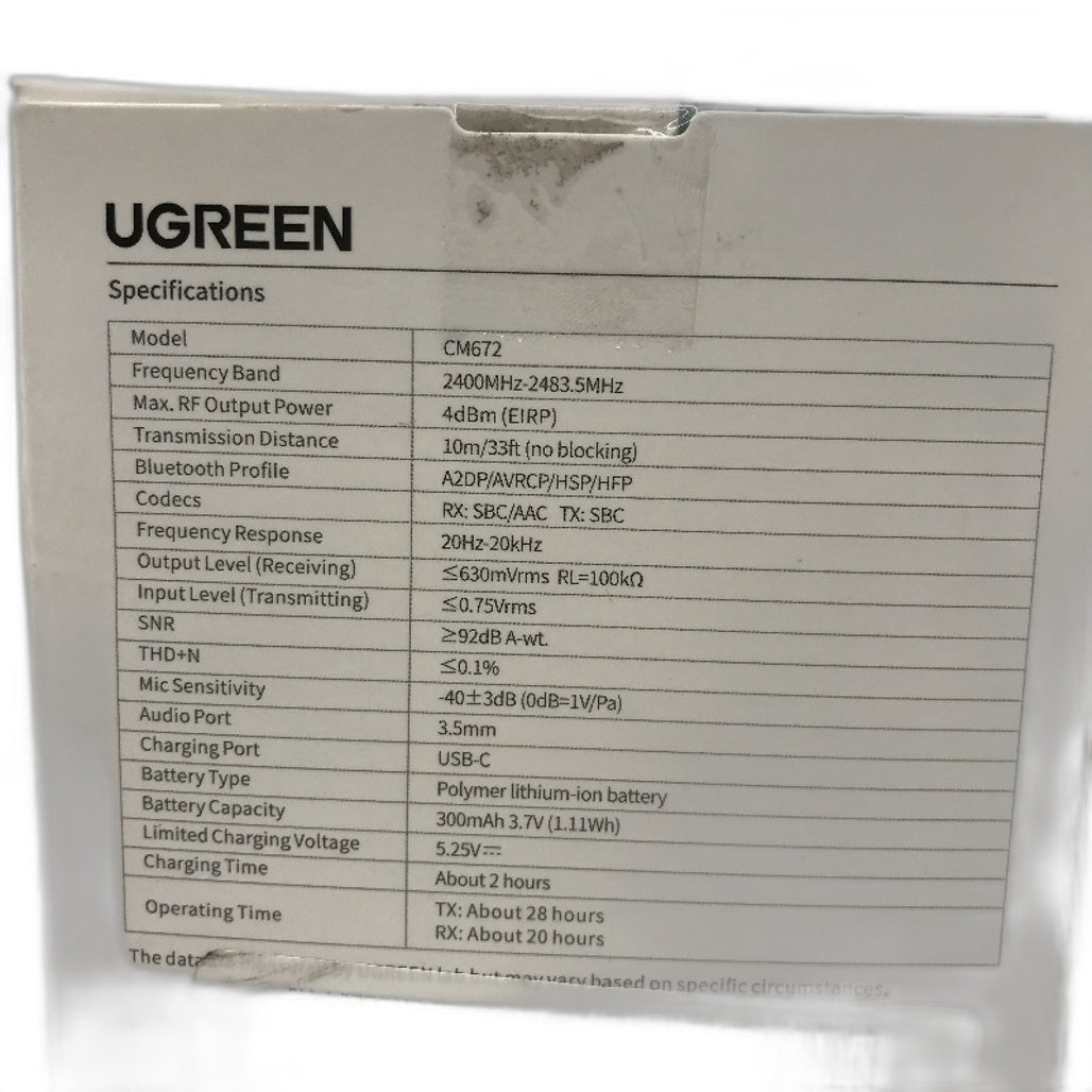 UGREEN Airplane Bluetooth 5.3 Transmitter Adapter For Headphones & Airpods