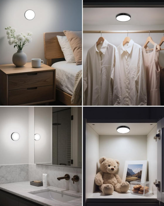 WILLED Tap Light Rechargeable 6000K Dimmable Touch Night Light LED Puck Lights