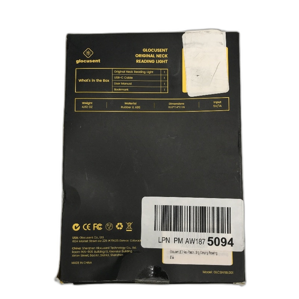 Glocusent LED Neck Reading Wearable Book Light With Timer 3 Brightness Levels