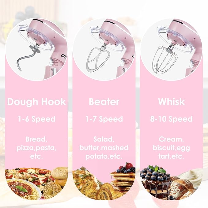 Kitchen In The Box Stand Mixer 1300W Adjustable Speed Dough Beater Whisk NEW