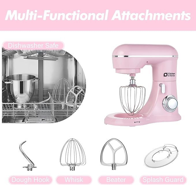 Kitchen In The Box Stand Mixer 1300W Adjustable Speed Dough Beater Whisk NEW