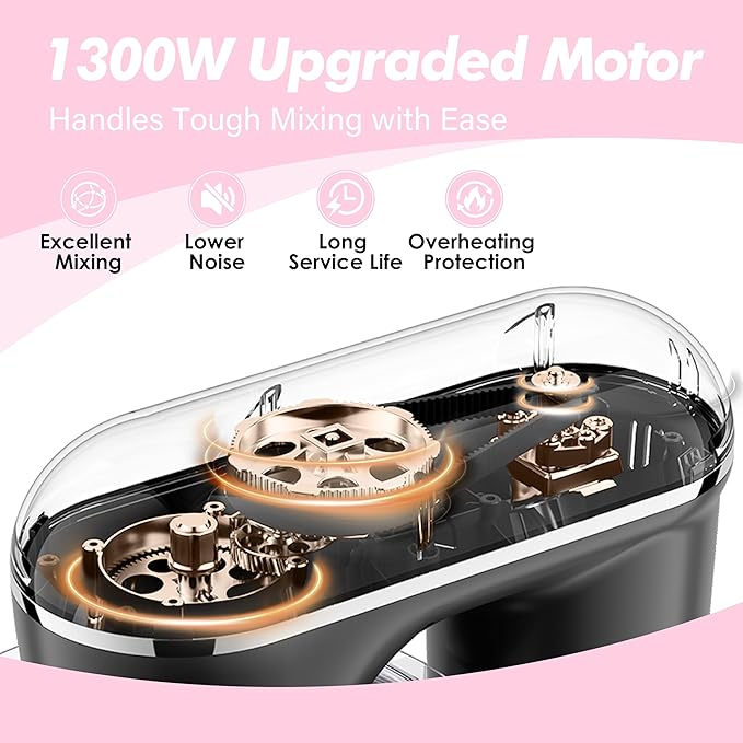 Kitchen In The Box Stand Mixer 1300W Adjustable Speed Dough Beater Whisk NEW