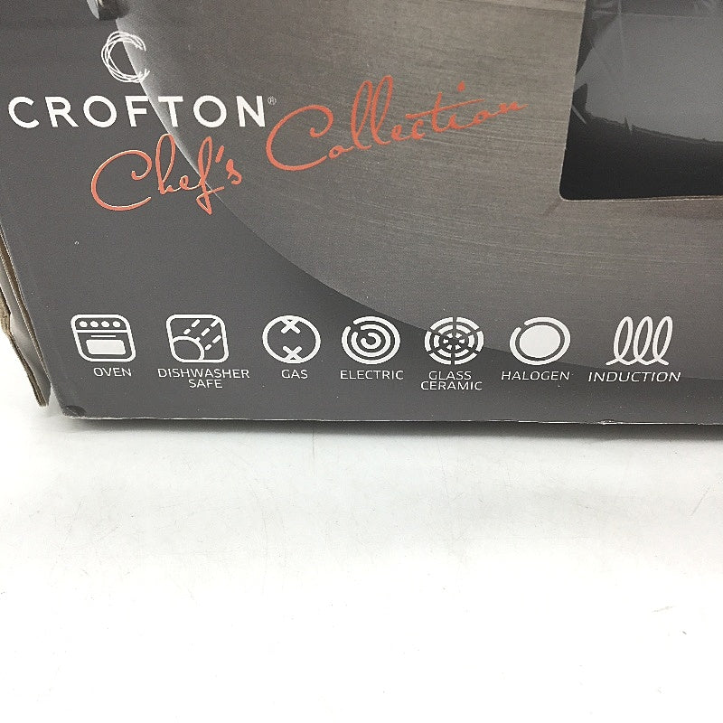 Crofton Chefs Collection 32CM Hard Anodised Non Stick Wok Frying Pan W Lid NEW
