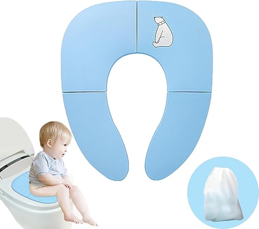 Foldable Kids Potty Training Seat Non Slip Base Universal Fit W Carry Bag NEW